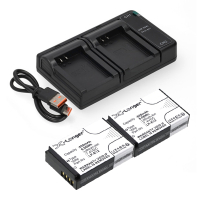 2 stuks: Canon LP-E12 accu's met USB-C double slot oplader (7.4 V, 820 mAh, 123accu huismerk) ACA00839