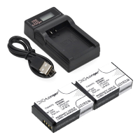 2 stuks: Canon LP-E12 accu's met USB-C single slot oplader (7.4 V, 820 mAh, 123accu huismerk) ACA00837