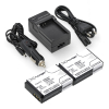 2 stuks: Canon LP-E12 accu's met single slot oplader (7.4 V, 820 mAh, 123accu huismerk) ACA00840 - 1