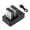 2 stuks: Canon LP-E17 / 9967B002 accu's + USB lader (7.4 V, 1100 mAh, 123accu huismerk)