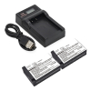 2 stuks: Canon LP-E17 / 9967B002 accu's met USB-C single slot oplader  (7.4 V, 1100 mAh, 123accu huismerk) ACA00842 - 1