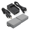 2 stuks: Canon LP-E5 accu's met single slot oplader (7.4 V, 1080 mAh, 123accu huismerk) ACA00819 - 1