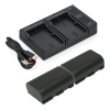 2 stuks: Canon LP-E6 / LP-E6N / LP-E6NH accu's met USB-C double slot oplader (7.2 V, 2000 mAh, 123accu huismerk) ACA00827 - 1