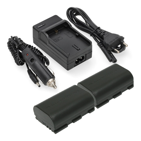 2 stuks: Canon LP-E6 / LP-E6N / LP-E6NH accu's met single slot oplader (7.2 V, 2000 mAh, 123accu huismerk) ACA00829 - 1
