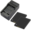 2 stuks: Canon NB-11L / NB-11LH accu's + lader (3.7 V, 680 mAh, 123accu huismerk)