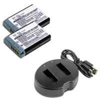 2 stuks: Canon NB-13L / 9839B001 accu's + lader (3.6 V, 1250 mAh, 123accu huismerk)  ACA00571