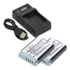 2 stuks: Canon NB-13L / NB-15L accu + USB-C single slot oplader (3.7 V, 1250 mAh, 123accu huismerk) ACA00867 - 1