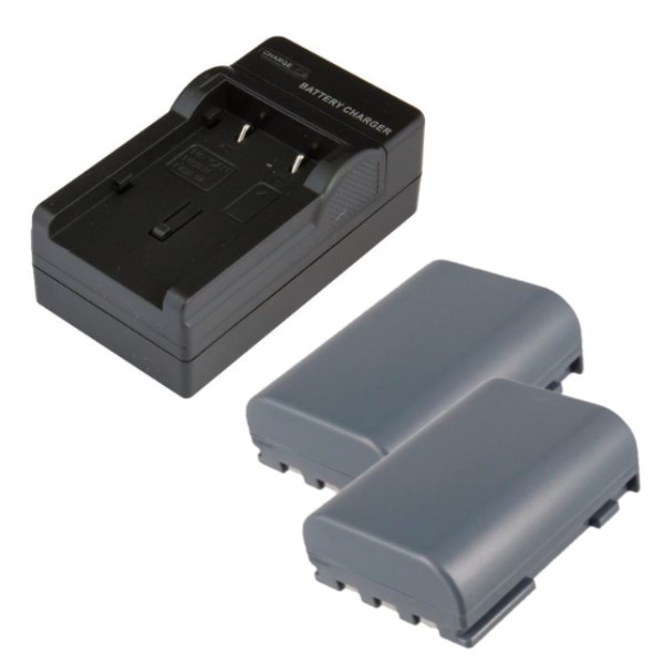2 stuks: Canon NB-2LH / 9612A001 accu's + lader (7.4 V, 600 mAh, 123accu huismerk)  ACA00569 - 1