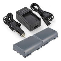 2 stuks: Canon NB-2LH / 9612A001 accu's met single slot oplader (7.4 V, 600 mAh, 123accu huismerk) ACA00850