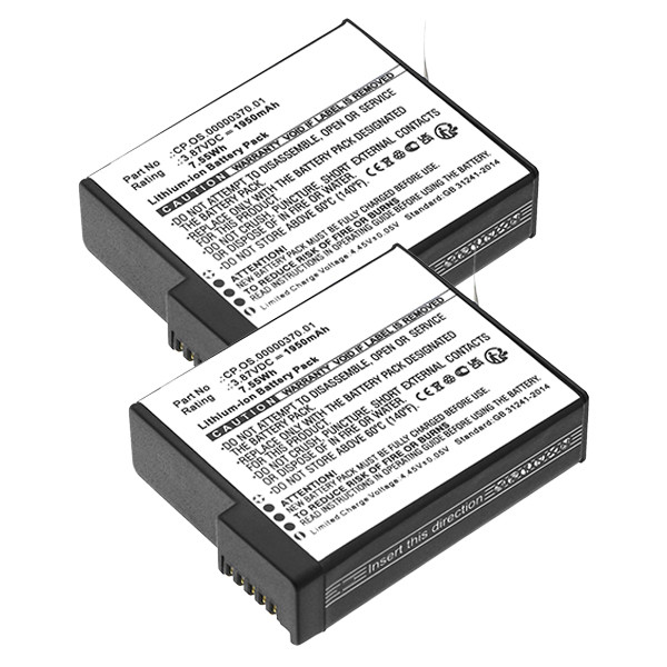 2 stuks: DJI Osmo Action 5 / BCX204-1950-3.87 accu (3.8 V, 1950 mAh, 123accu huismerk) ADJ00187 - 1