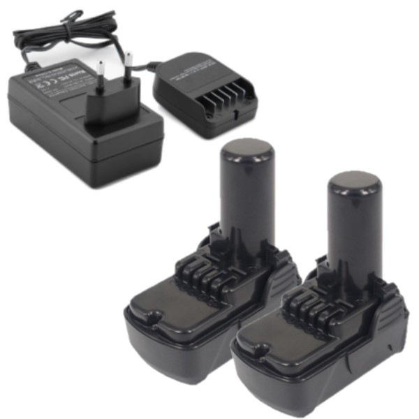 2 stuks: Hitachi - Hikoki BCL1015 / BCL1030 + lader accu's (10.8 V, 2.0 Ah, Li-ion, 123accu huismerk) AHI00344 - 1