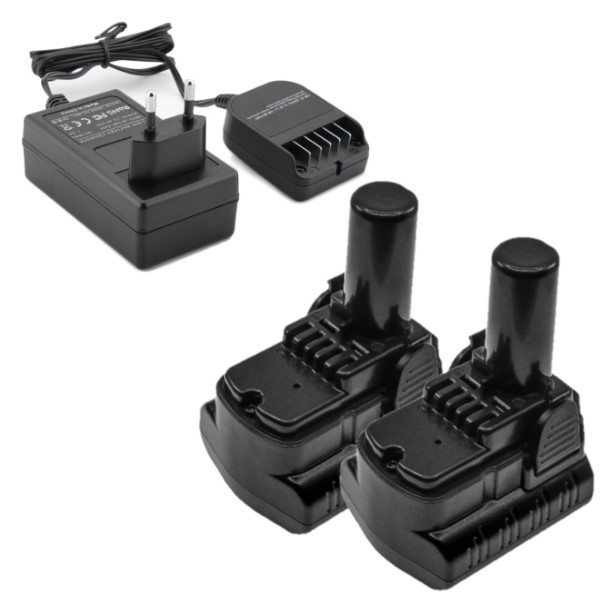 2 stuks: Hitachi - Hikoki BCL1015 / BCL1030 accu's + lader (10.8 V, 4.0 Ah, Li-ion, 123accu huismerk) AHI00347 - 1