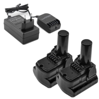 2 stuks: Hitachi - Hikoki BCL1015 / BCL1030 accu's + lader (10.8 V, 4.0 Ah, Li-ion, 123accu huismerk) AHI00347