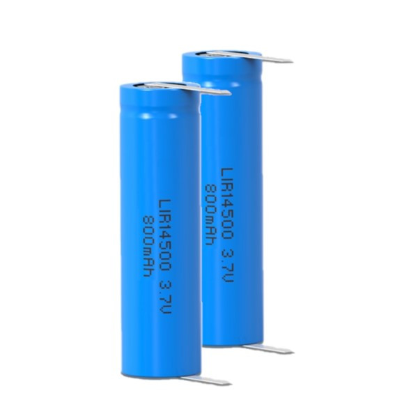2 stuks: LIR14500 / 14500 batterij met soldeerlippen (3.7 V, 800 mAh, 123accu huismerk)  ADR00160 - 1