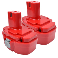 2 stuks: Makita PA18 / 1822 / 1823 / 1834 / 1835 accu's (18 V, 3.0 Ah, 123accu huismerk) AMA00602