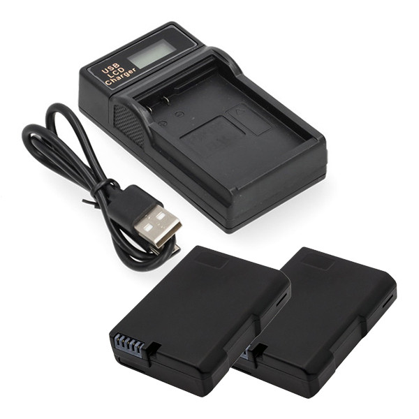 2 stuks: Nikon EN-EL14 / EN-EL14a accu + single slot oplader USB-C (7.4 V, 1030 mAh, 123accu huismerk) ANI00379 - 1