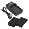 2 stuks: Nikon EN-EL14 / EN-EL14a accu + single slot oplader USB-C (7.4 V, 1030 mAh, 123accu huismerk) ANI00379 - 1