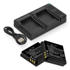 2 stuks: Panasonic CGA‑S005 / CGA‑S005E accu's met USB-C double slot oplader (3,7 V, 1150 mAh, 123accu huismerk) APA01279 - 1