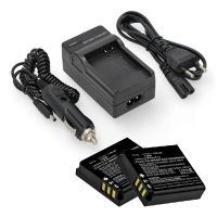 2 stuks: Panasonic CGA‑S005 / CGA‑S005E accu's met single slot oplader (3,7 V, 1150 mAh, 123accu huismerk) APA01295