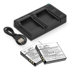 2 stuks: Panasonic CGA‑S008 / CGA‑S008E accu's met USB-C double slot oplader (3,7 V, 1050 mAh, 123accu huismerk) APA01281 - 1