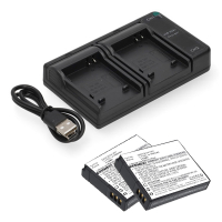 2 stuks: Panasonic DMW‑BCM13 accu's met USB-C double slot oplader (3,7 V, 950 mAh, 123accu huismerk) APA01269