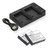 2 stuks: Panasonic DMW‑BCM13 accu's met USB-C double slot oplader (3,7 V, 950 mAh, 123accu huismerk) APA01269 - 1