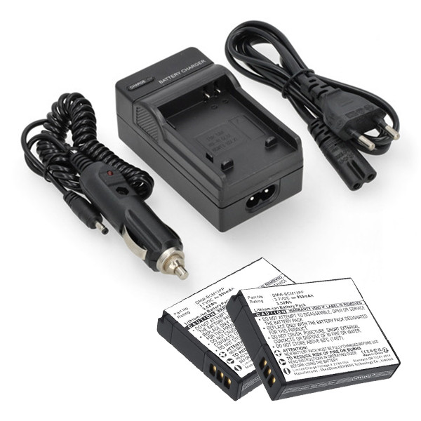 2 stuks: Panasonic DMW‑BCM13 accu's met single slot oplader (3,7 V, 950 mAh, 123accu huismerk) APA01285 - 1