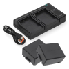 2 stuks: Panasonic DMW‑BLB13 / DMW‑BLB13E accu's met USB-C double slot oplader (7,4 V, 1250 mAh, 123accu huismerk) APA01271 - 1