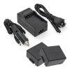 2 stuks: Panasonic DMW‑BLB13 / DMW‑BLB13E accu's met oplader (7,4 V, 1250 mAh, 123accu huismerk) APA01287 - 1