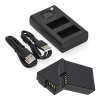 2 stuks: Panasonic DMW‑BLC12 / DMW‑BLC12E accu's met USB-C double slot oplader (7,4 V, 1000 mAh, 123accu huismerk)