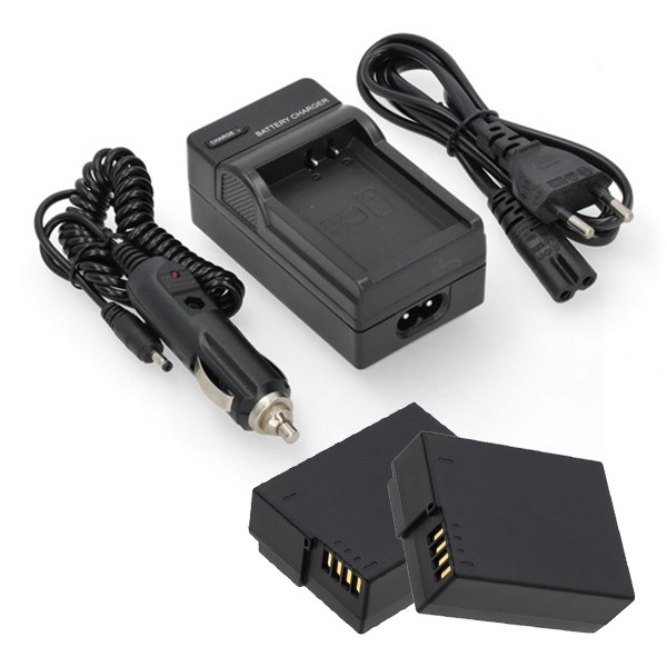 2 stuks: Panasonic DMW‑BLC12 / DMW‑BLC12E accu's met single slot oplader (7,4 V, 1000 mAh, 123accu huismerk) APA01289 - 1