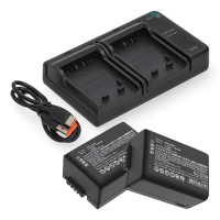 2 stuks: Panasonic DMW‑BMB9 / DMW‑BMB9E accu's met USB-C double slot oplader (7,4 V, 750 mAh, 123accu huismerk) APA01275