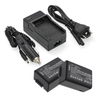 2 stuks: Panasonic DMW‑BMB9 / DMW‑BMB9E accu's met single slot oplader (7,4 V, 750 mAh, 123accu huismerk) APA01291