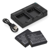 2 stuks: Panasonic DMW-BCF10 / DMW-BCF10E accu's met USB-C double slot oplader (3,7 V, 940 mAh, 123accu huismerk) APA01267 - 1