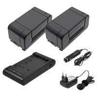 2 stuks: Sony NP-66H / NP-55 / NP-33 accu met oplader (6 V, 4200 mAh, 123accu huismerk) ASO01275