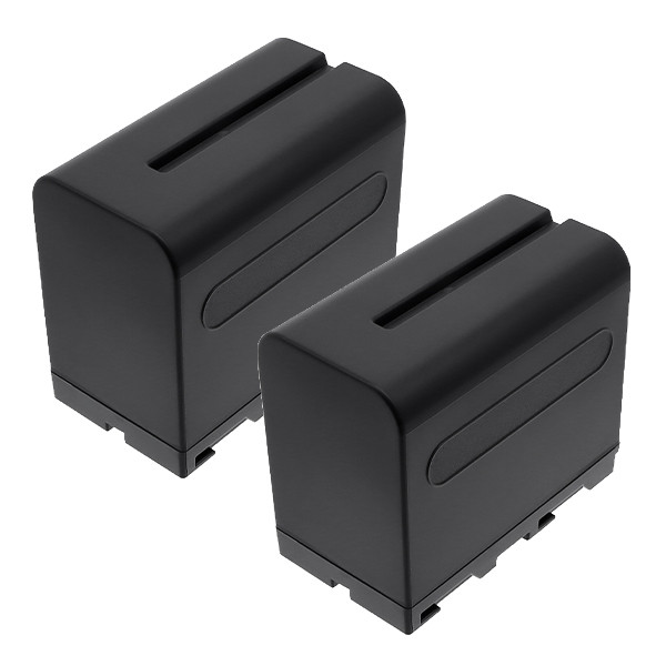 2 stuks: Sony NP-F970 / NP-F950/B / NP-F960 accu (7.4 V, 6600 mAh, 123accu huismerk) ASO01264 - 1