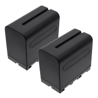 2 stuks: Sony NP-F970 / NP-F950/B / NP-F960 accu (7.4 V, 6600 mAh, 123accu huismerk) ASO01264