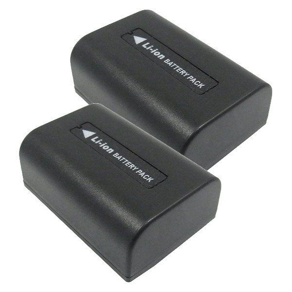 2 stuks: Sony NP-FV50 accu (7.4 V, 600 mAh, 123accu huismerk) ASO01267 - 1