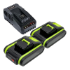 2 stuks: Worx PowerShare WA3639 / 20V Max accu's + oplader (20 V, 2.0 Ah, 123accu huismerk) AWO00133 - 1