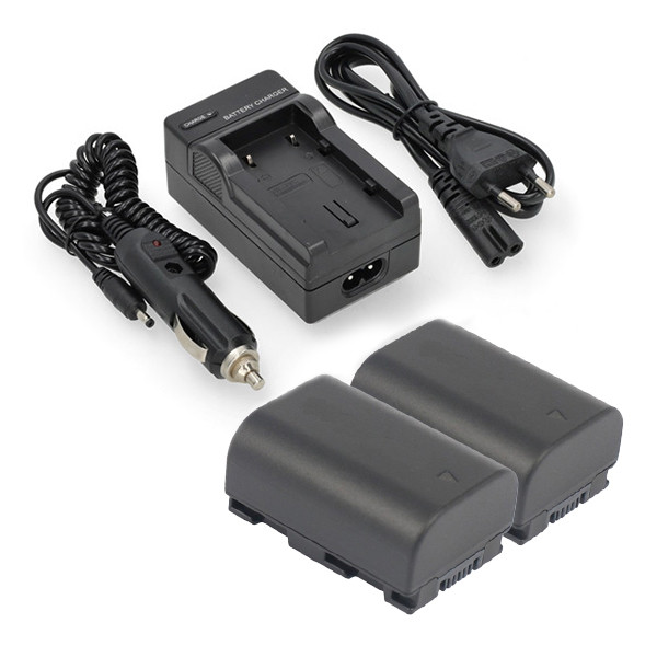 2 stuks JVC BN-VG107 / BN-VG108 accu met single slot oplader (3.7 V, 890 mAh, 123accu huismerk) AJV00091 - 1