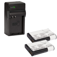 2 stuks Nikon EN-EL23 / VFB11702 accu's + lader (3.8 V, 1700 mAh, 123accu huismerk)  ANI00314