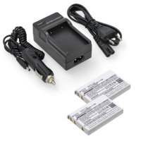 2 stuks Nikon EN-EL5 accu's + lader (3.7 V, 1000 mAh, 123accu huismerk) ANI00300