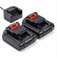 2 x Black & Decker BL1114 / BL1314 / BL1514 accu's + lader (14.4 V, 1.5 Ah, 123accu huismerk)  ABL00470