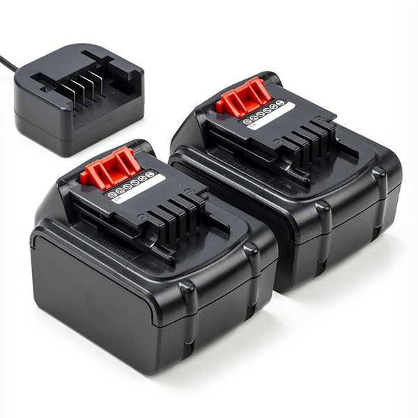 2 x Black & Decker BL1114 / BL1314 / BL1514 accu's + lader (14.4 V, 5.0 Ah, 123accu huismerk)  ABL00471 - 1