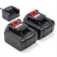 2 x Black & Decker BL1114 / BL1314 / BL1514 accu's + lader (14.4 V, 5.0 Ah, 123accu huismerk)  ABL00471