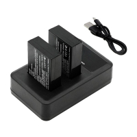2 x Canon LP-E12 / 6760B002 accu's + USB lader (7.4 V, 820 mAh, 123accu huismerk)  ACA00561