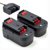 2x Black & Decker A1718 / A18 / HPB18 accu's + lader (18 V, 3.0 Ah, 123accu huismerk) ABL00435 - 1