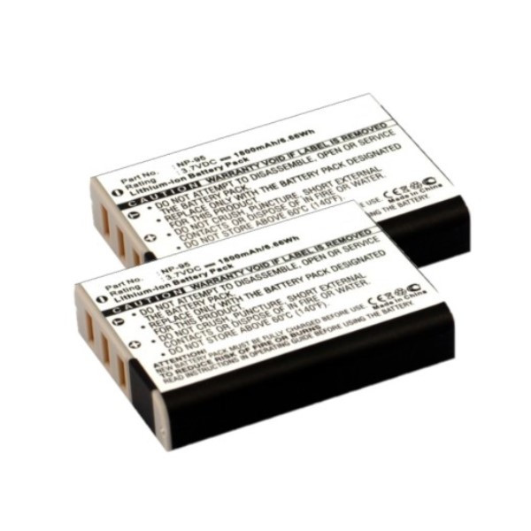 2x FujiFilm NP-95 accu (3.7 V, 1800 mAh, 123accu huismerk)  AFU00322 - 1