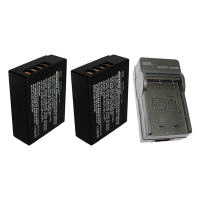 2x FujiFilm NP-W126 / NP-W126S accu's + lader (7.4 V, 1020 mAh, 123accu huismerk)  AFU00314