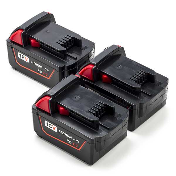 3-Pack Milwaukee M18 B4 / 4932430063 accu's (18 V, 4.0 Ah, 123accu huismerk)  AMI00583 - 1